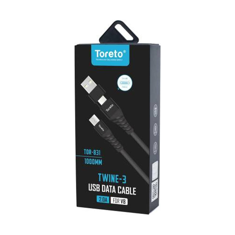 DATA CABLE TYPE-C TO MICRO TWINE-3 (TOR-831) TORETO