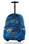 School Trolley Bag Single Bar Badges Girls Blue-B35156