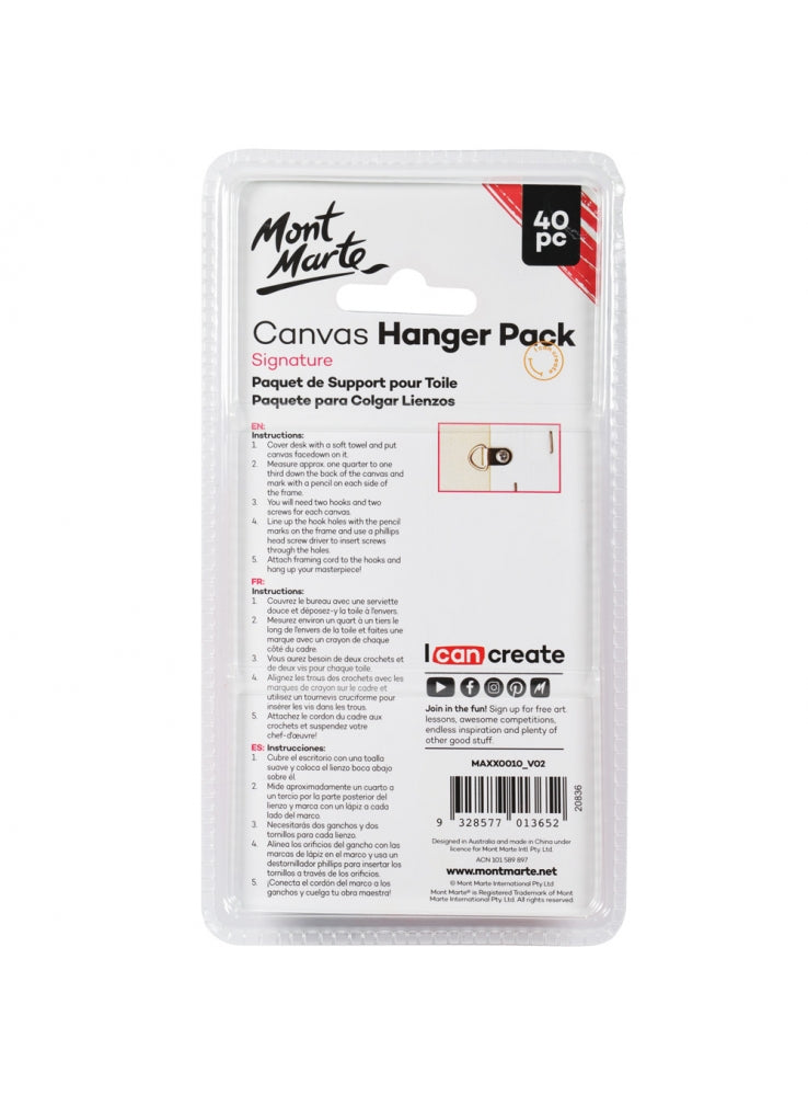 Mont Marte-Canvas Hanger Pack 40pc-MAXX0010