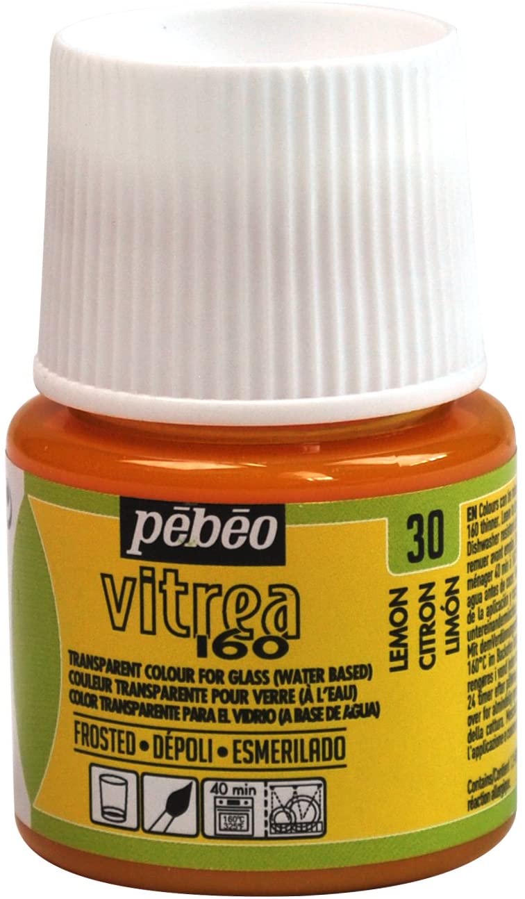 Pebeo Vitrea 160 Glass Paint Frosted 45ml Lemon-112030