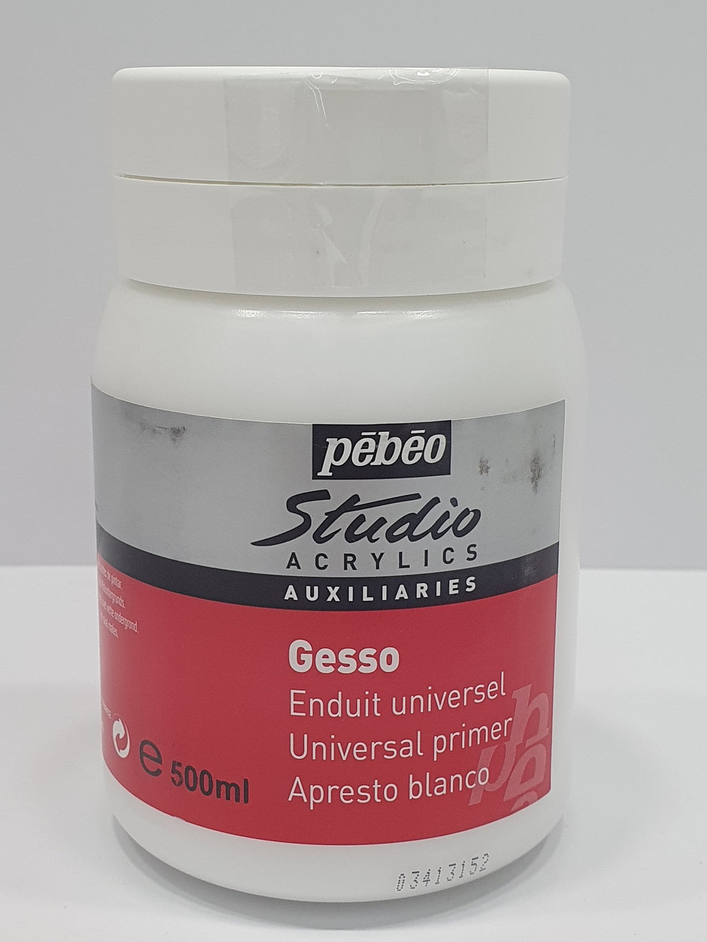 Pebeo Studio Acrylics Black or White Gesso Painting Primer 500ml
