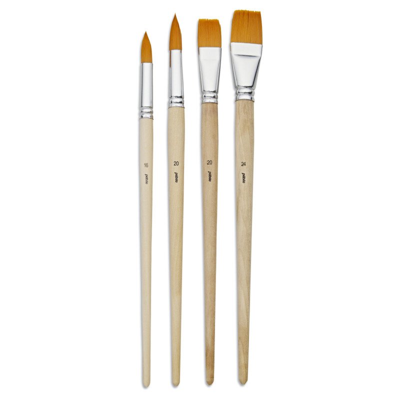 PEBEO-BRUSH GOLDEN MIX BRISTLE LONG HAND 4PCS-952401
