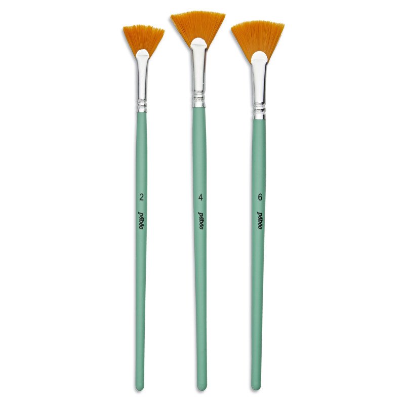 PEBEO-BRUSH GOLDEN FAN BRISTLE SHORT HAND 3PCS-952307