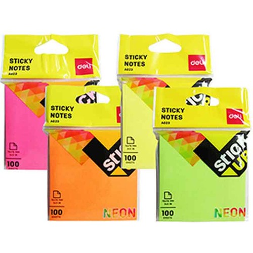 MEMO STICK 3X3 100SHT NEON ASSTD-A02302 PACK OF 4 PCS