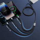 BWOO 3-in-1 3A Multi USB Charging Cable For Phone Black