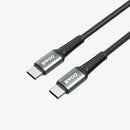 BWOO USB-C to USB-C Fast Charging Cable PD 65W Nylon 2M |Black