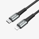 BWOO USB-C to Lightning Fast Charging Cable PD 27W Nylon 2M BLACK