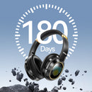 BWOO Over Ear Foldable Headset Wireless Noise Cancelling BT V5.4 -Black