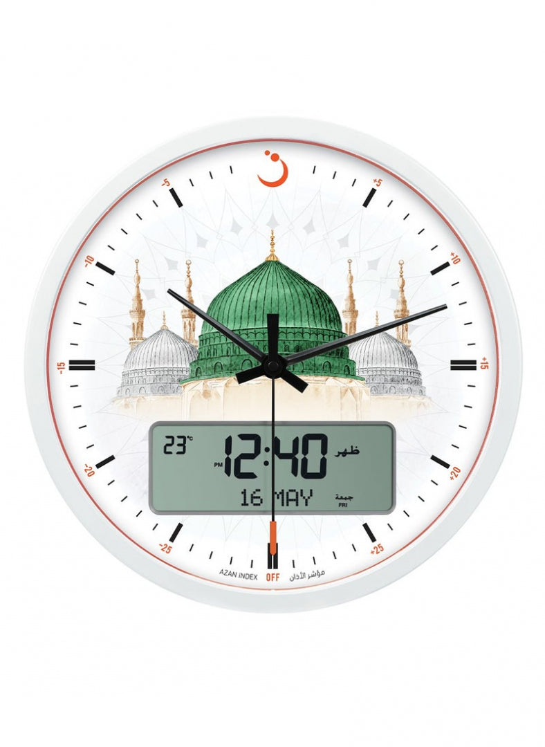 AL FAJR CLOCK WHITE WITH PICTURE-CR-23M