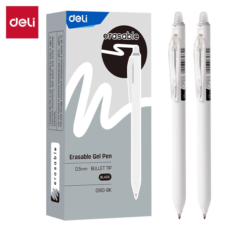 ERASABLE GEL PEN CLICKER BLACK-G160-BK PACK OF 12 PCS