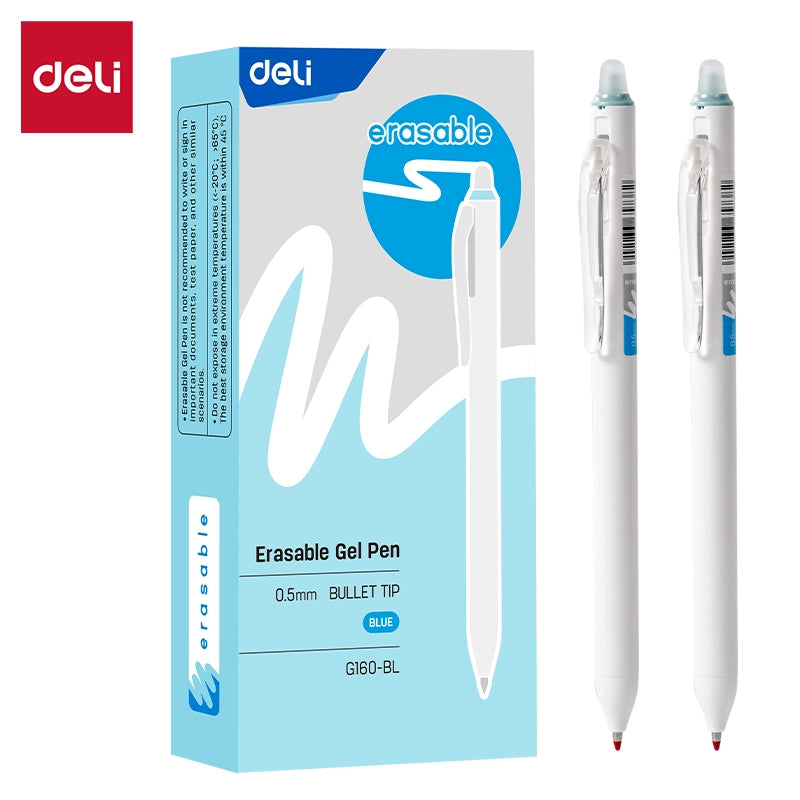 ERASABLE GEL PEN CLICKER BLUE-G160-BL PACK OF 12 PCS