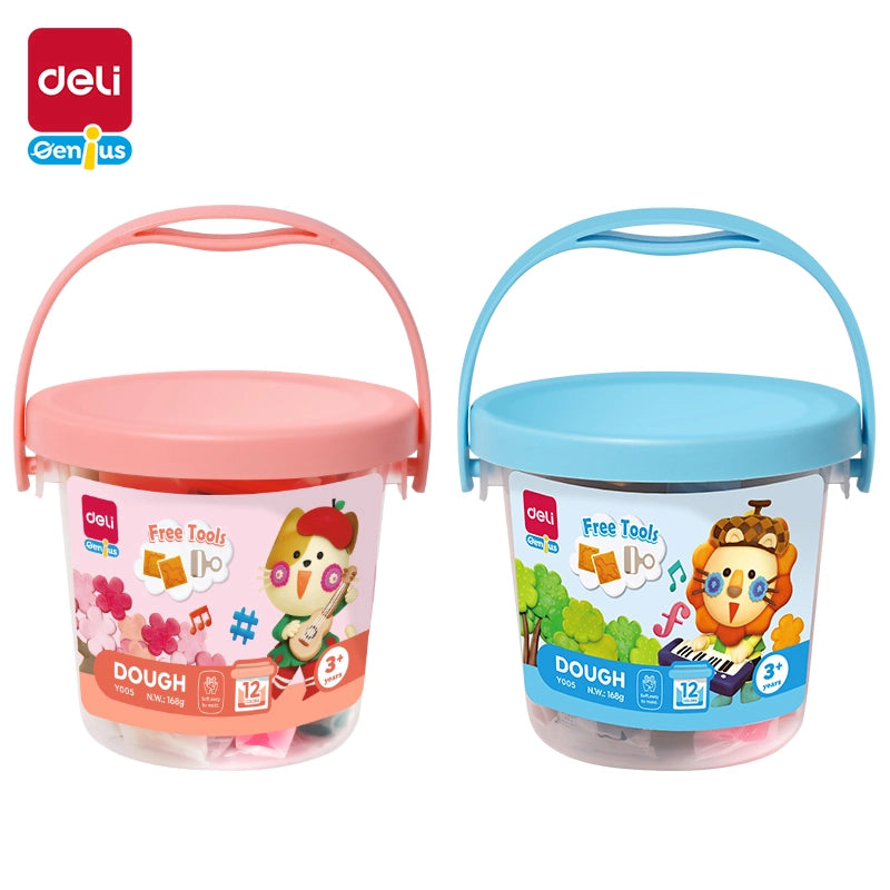 PLAY DOUGH 12CLR W/TOOLS IN BUCKET-Y005