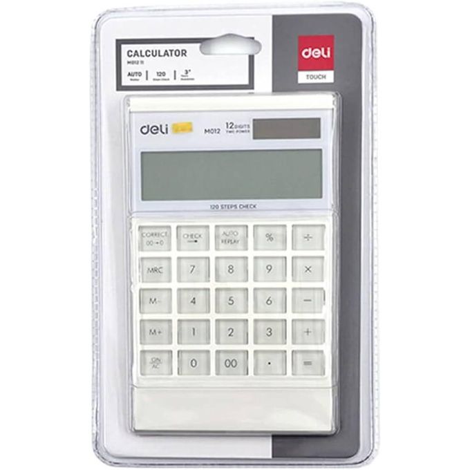 CALCULATOR 12DIGIT WHITE-M01211