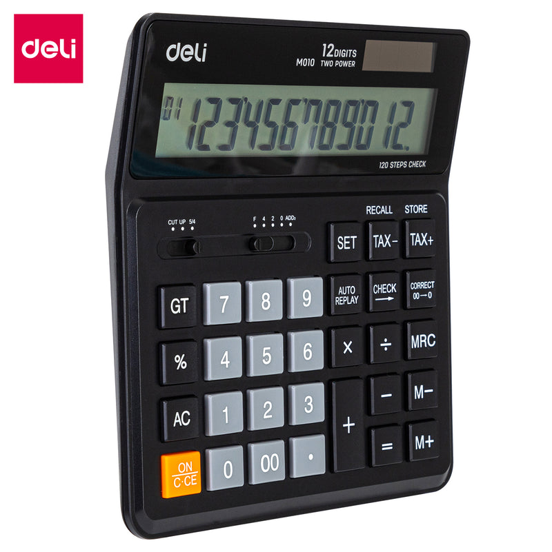 DELI CALCULATOR 12 DIGIT W/TAX BLACK-M01020