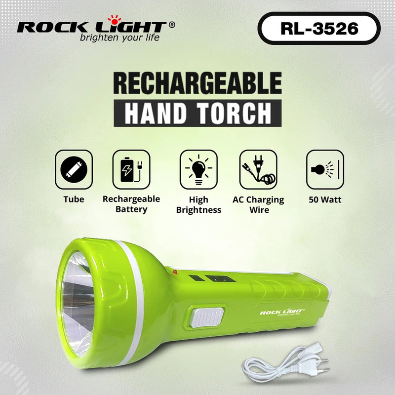 ROCKLIGHT RECHARGEABLE TORCH WITH TABLE LAMP-RL-3526