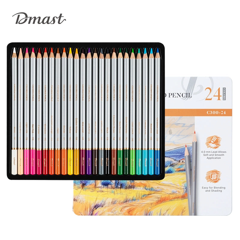 COLOR PENCIL 24CLR METAL CASE - C300-24