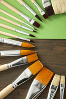 PEBEO-BRUSH BROWN MIX BRISTLE LONG HAND 4PCS-952402