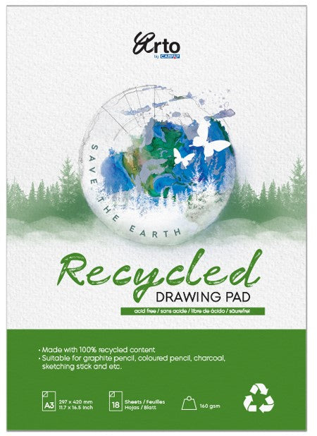 RECYCLED DRAWING PAD A3 160G 18SHT-37824