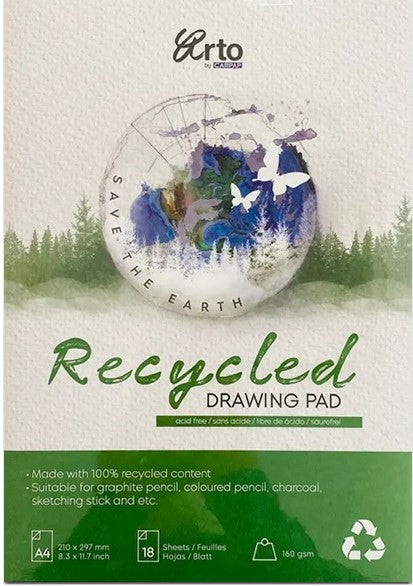 RECYCLED DRAWING PAD A4 160G 18SHT-37825