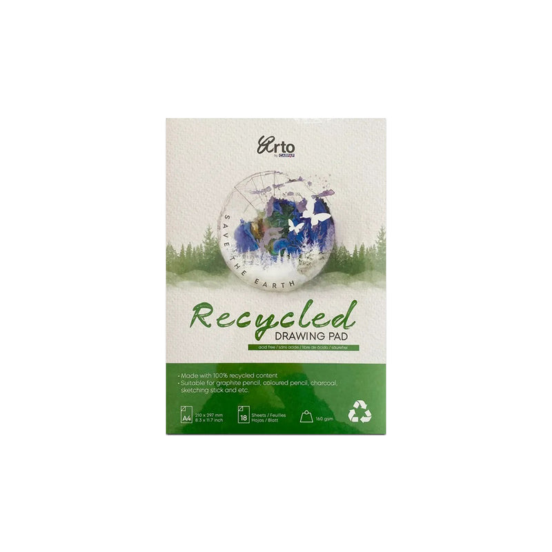 RECYCLED DRAWING PAD A4 160G 18SHT-37825