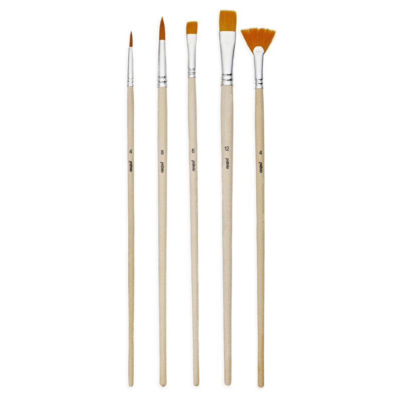PEBEO-BRUSH GOLDEN MIX BRISTLE LONG HAND 5PCS-952409