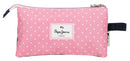 PENCIL CASE 3ZIP PEPE JEANS PINK/BLUE-6824321