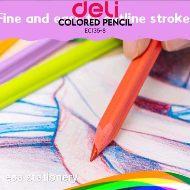 COLOR PENCIL 8CLR W/SHARPENER WOOD FREE-C135-8