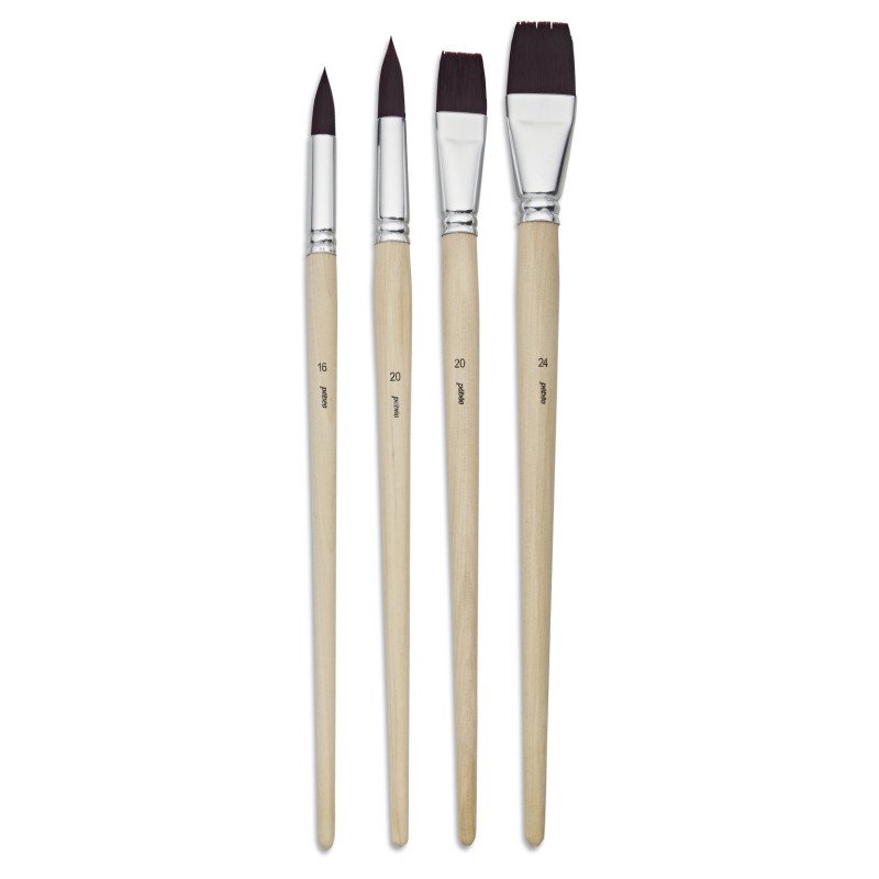 PEBEO-BRUSH BROWN MIX BRISTLE LONG HAND 4PCS-952402