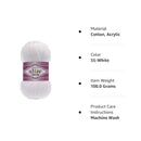 55 COTTON ACRY YARN 100GR WHITE-ALIZE/COTTON GOLD