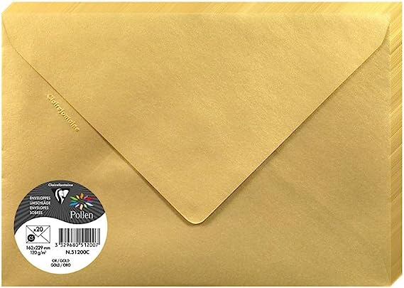 ENVELOPE POLLEN 162X229 120G GOLD-51200