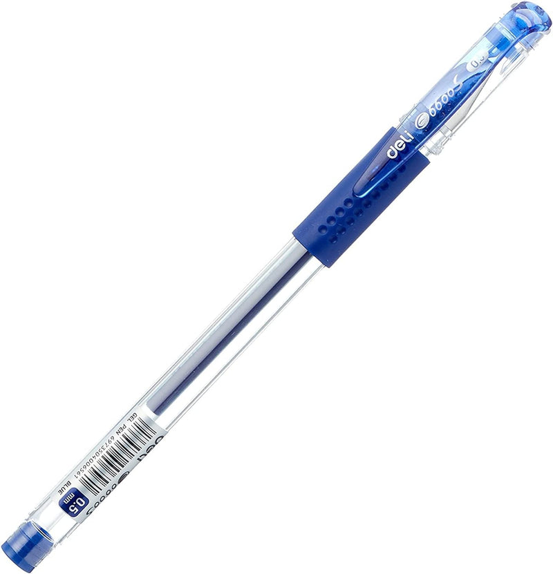 DELI-GEL PEN 0.5 BLUE-6600S-BL-PACK OF 12 PCS