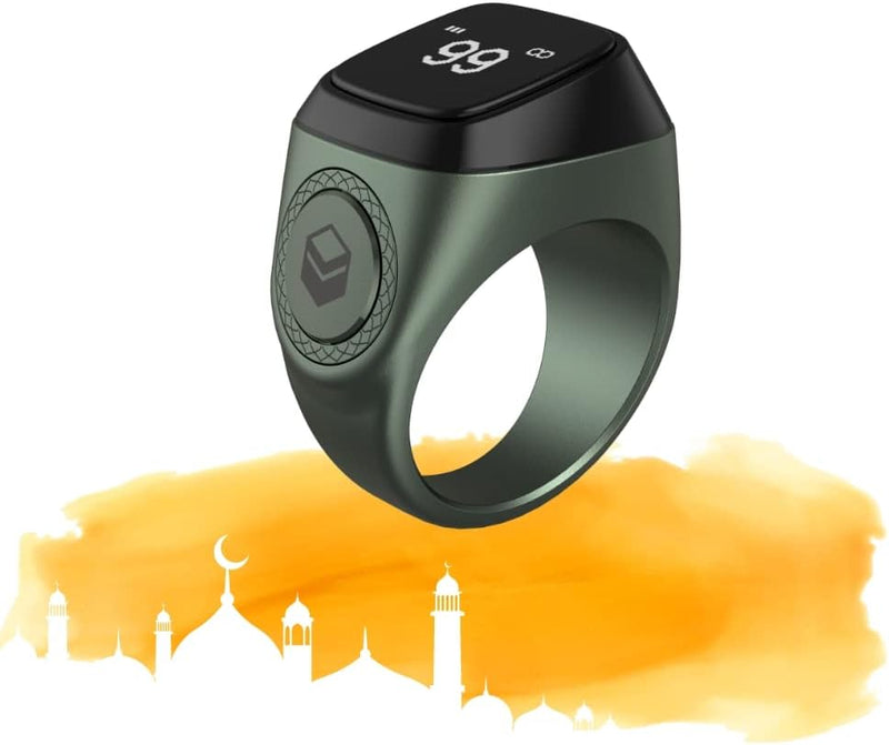 IQIBLA ZIKR RING 20MM DARK GREEN-6970126920572