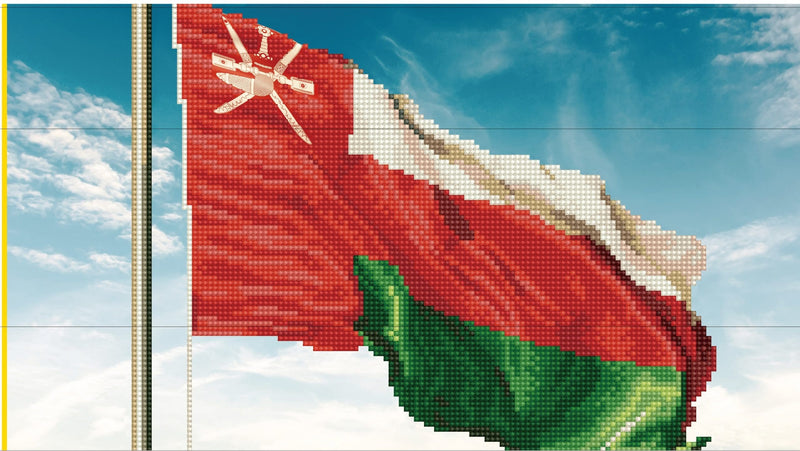 SULTANATE OF OMAN-BLOWING FLAG:45X35CM DIAMOND FACET ART KIT
