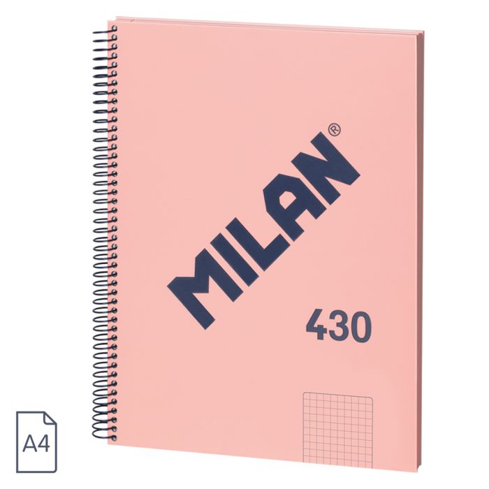 A4 spiral notebook with hard cover, grid paper 5X5mm, 80 sheets of 95 gr/m