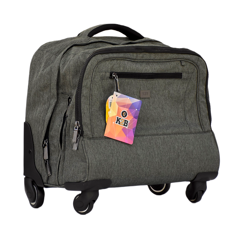 TROLLEY SQUARE 4 WHEEL PATTERN GREY-K24-B4-TS