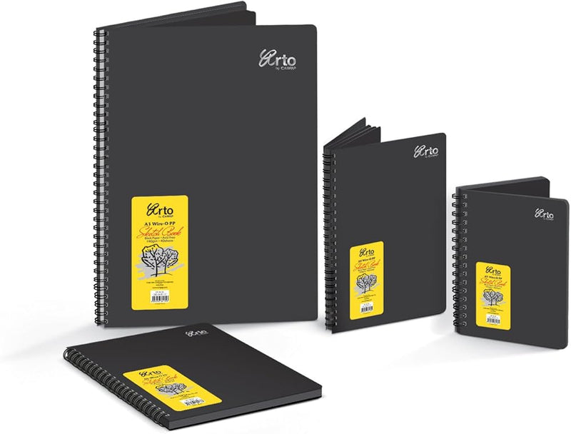 Arto-Spiral Sketch Book A5 Black Paper 140gsm 40 Sheet-36137