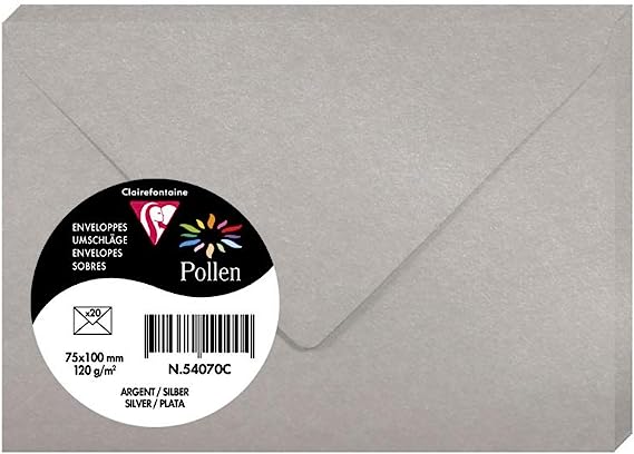 ENVELOPE POLLEN 75X100 120G SILVER-54070