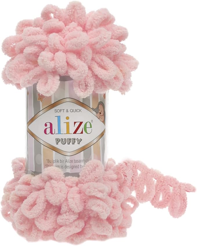 638 MICRO POLY YARN 5BL 100G L. PINK-ALIZE/PUFFY