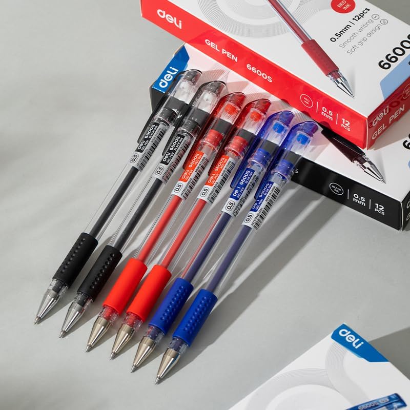 DELI-GEL PEN 0.5 BLUE-6600S-BL-PACK OF 12 PCS
