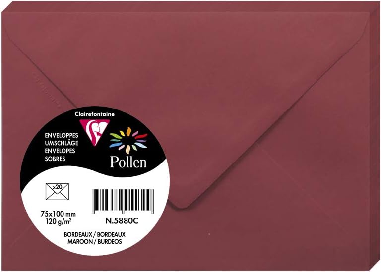 ENVELOPE POLLEN 75X100 120G BURGUNDY-5880