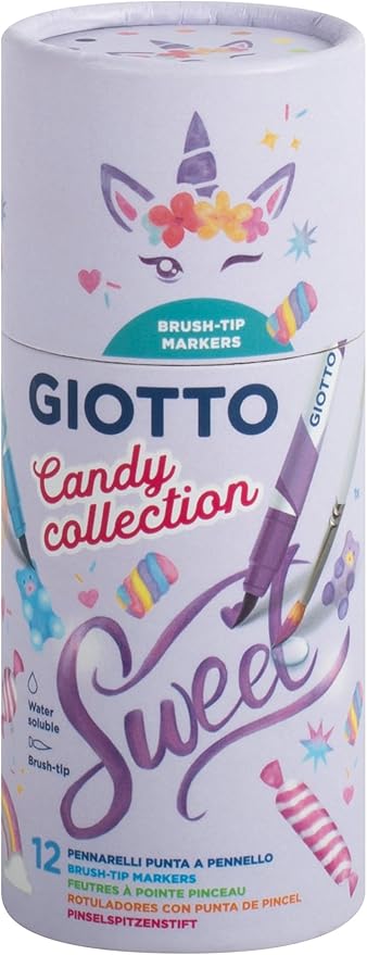 BRUSH PEN 12CLR IN TUBE CANDY-427700