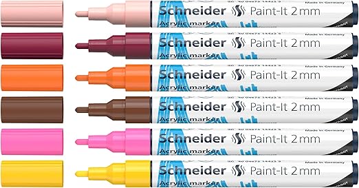 ACRYLIC MARKER PAINT-IT 2MM 6CLR-120197