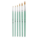 PEBEO-BRUSH GOLDEN ROUND BRISTLE SHORT HAND 6PCS-952311