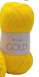 9047 ACRYLIC YARN 100G GLITTER YELLOW-Y-ART/GOLD