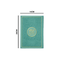 مصحف 14×20 عربي انجليزي لاتيني شاموا غلاف بيو اخضر فيروزي