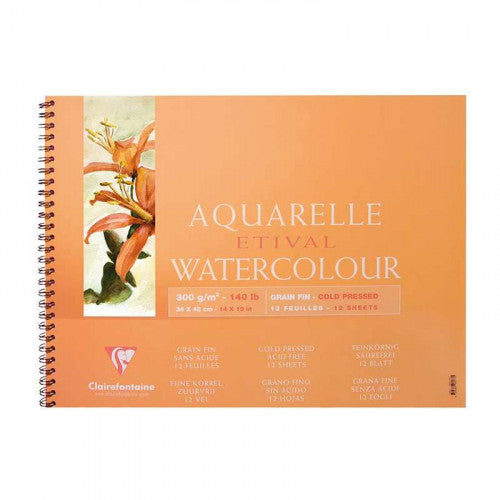 SPIRAL WATER COLOR PAD 37X46 COLD PRES 300G 12SHT-96073