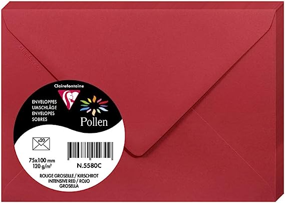 ENVELOPE POLLEN 75X100 120G INT. RED-5580