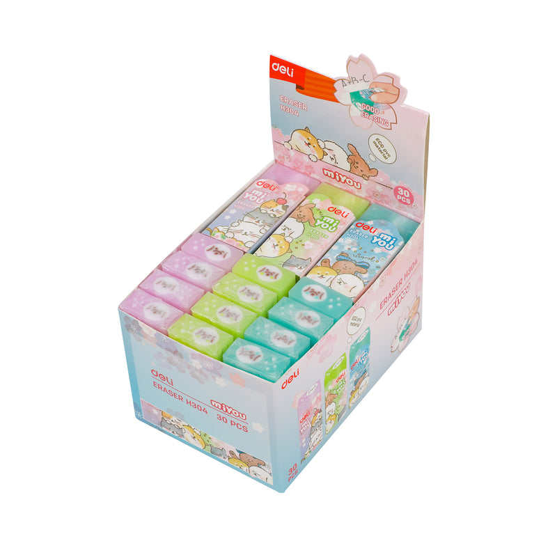 ERASER 53X24X12 MIYOU-H304-ASSORTED COLOUR