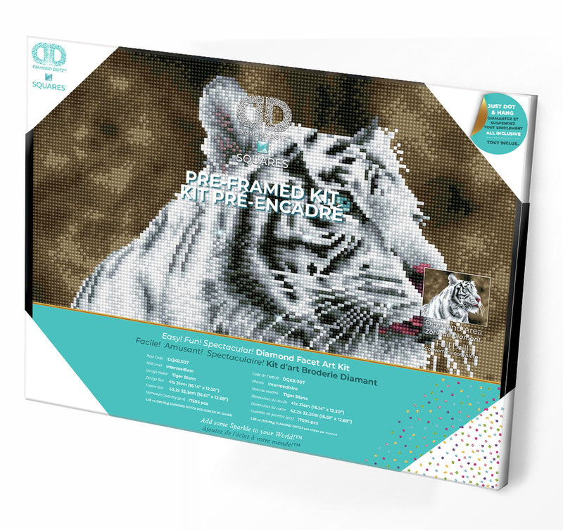 Diamond Dotz Tigre Blanc Pre-Framed Kit - 16.1" x 12.2