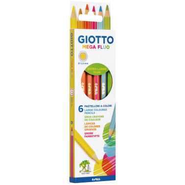 COLOR PENCIL 6CLR MEGA FLUO-225700